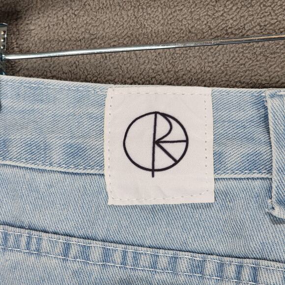 Polar Skate Co Big Boy Wide Leg Jean L Men High Rise Lt Blue Baggy 90s Y2K 31x29 - Picture 8 of 13